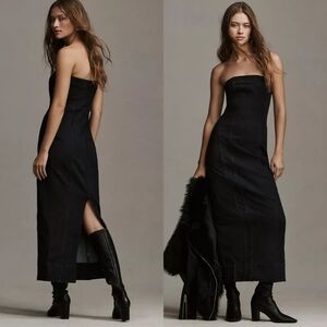 Anthropologie Pilcro Strapless Slim Denim Dress